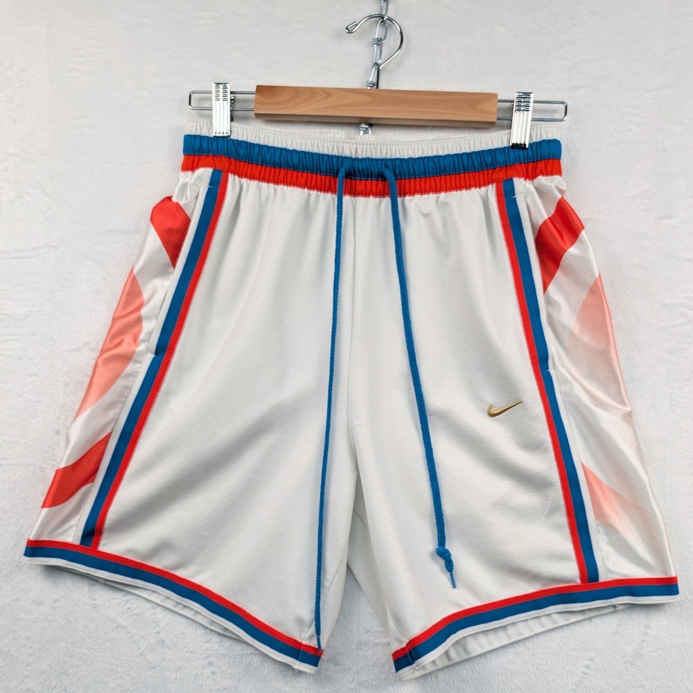 Nike Shorts Men's Medium White Red Blue Dri-FIT Basketball Athletic DA5705-133